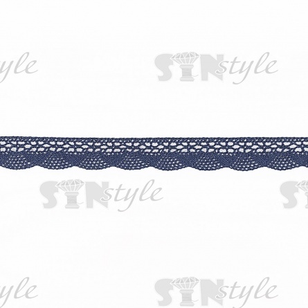 Кружево вязаное плетеное, ширина 20 мм, цвет темно-синий, намотка 15 ярдов, (E12) фото 1