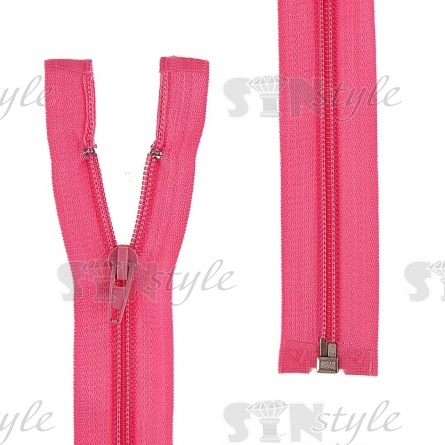 Молиня спираль, тип 5, разьемная, длина 80 см, цвет 141 (ярко-розовый), "простой" бегунок фото 1