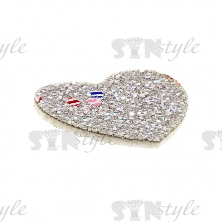 Аппликация 3D "Сердечко", цвет серый, размер 30х25 мм фото 2