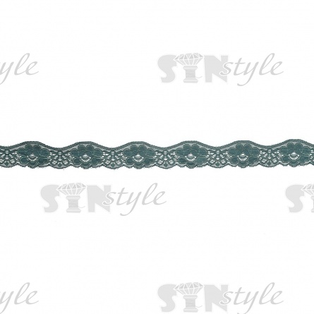 Кружево эластичное, ширина 35 мм, цвет зеленый, намотка 15 ярдов фото 2