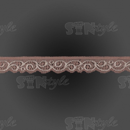 Кружево эластичное, ширина 25 мм, цвет грязно-розовый, намотка 15 ярдов фото 1