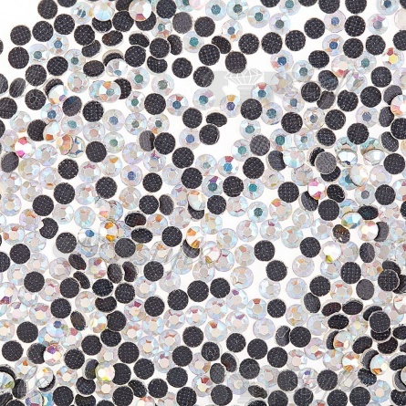 Стразы термоклеевые стеклянные SS10, форма круг, цвет радужный (голография), 1 440 шт/уп  фото 1