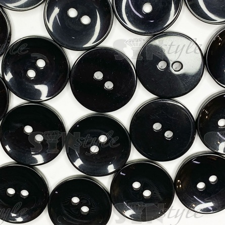 Пуговица пластиковая на два прокола, размер 40L, цвет черный фото 3
