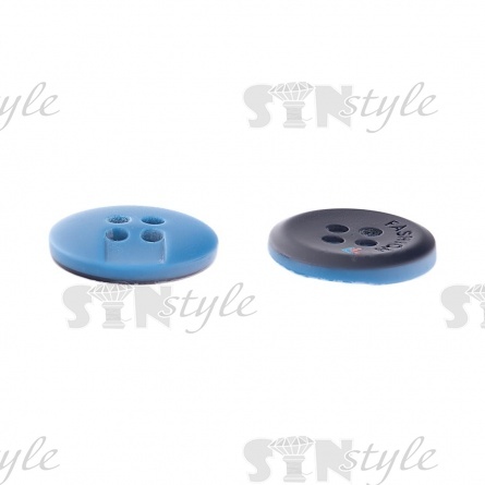 Пуговица пластиковая на четыре прокола, размер 24L, цвет темно-синий фото 2