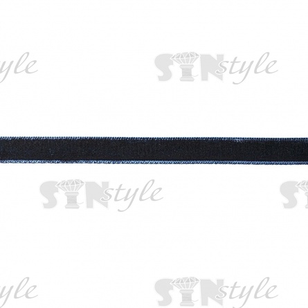 Лента бархатная, ширина 10 мм, цвет темно-синий, намотка 50 ярдов фото 2