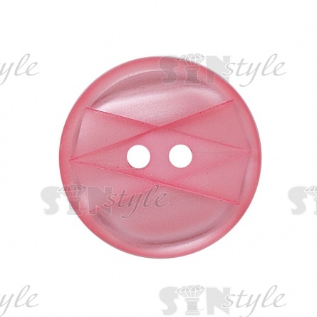 Пуговица пластиковая на два прокола, розовая, 40L фото 1