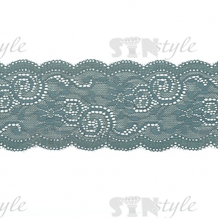 Кружево эластичное, ширина 80 мм, цвет зеленый, намотка 15 ярдов фото 1