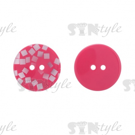 Пуговица пластиковая на два прокола, размер 60L, цвет фуксия фото 2