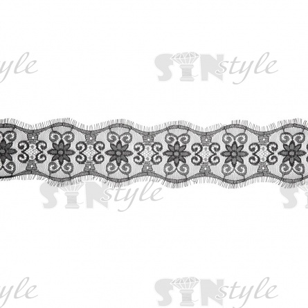 Кружево "Французское", ширина 100 мм, цвет черный, длина 3 метра фото 2