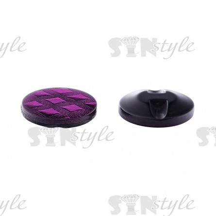 Пуговица пластиковая на полуножке, размер 34L, форма круглая, рисунок "ромб", цвет фиолетовый фото 2