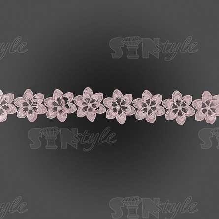 Цветочки из капроновой ленты, размер 45 мм, намотка 20 ярдов, цвет персиковый (№19)  фото 2