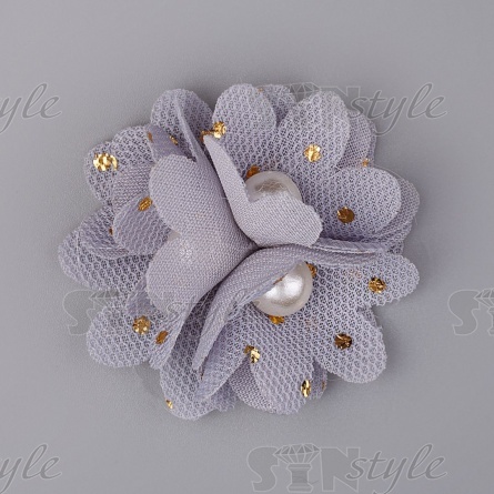 Цветочки декоративные, цвет серый, диаметр 40 мм,  фото 1