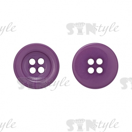 Пуговица пластиковая на четыре прокола, фиолетовая, 44L фото 1