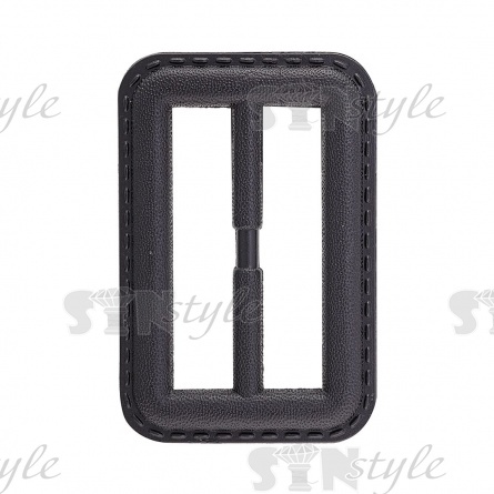 Пряжка пластиковая двухщелевая, внутренний размер 47 мм, цвет черный фото 1