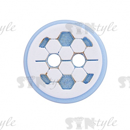 Пуговица пластиковая на два прокола "Футбол", размер 20L, цвет белый/голубой фото 2