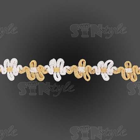 Тесьма отделочная вязаная, цвет желтый (12), ширина 15 мм, намотка 50 ярдов  фото 1