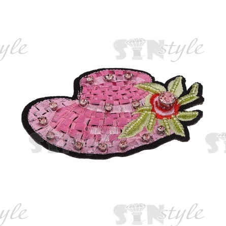 Аппликация "Шляпка" с элементами из бисера, размер 90х60 мм  фото 2