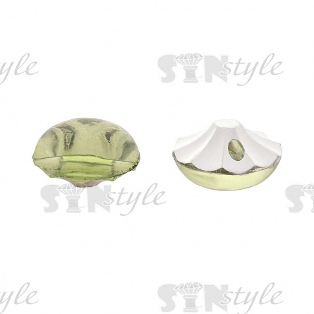 Пуговица на полуножке, размер 20L, в форме полусферы, цвет салатовый прозрачный фото 2