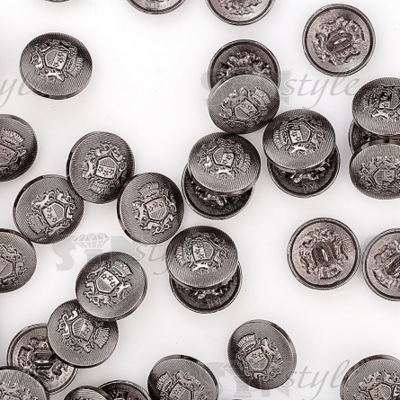 Пуговица металлическая на ножке, размер 32L, цвет темный никель фото 4