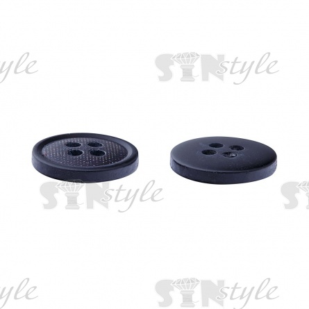 Пуговица пластиковая на четыре прокола, размер 24L, цвет черный фото 2