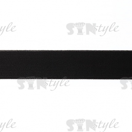 Лента бархатная, ширина 25 мм, цвет черный, намотка 50 ярдов фото 2