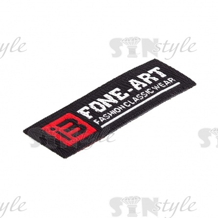 Аппликация пришивная ПВХ/текстильная с надписью, размер 45x15 мм, цвет черный фото 2