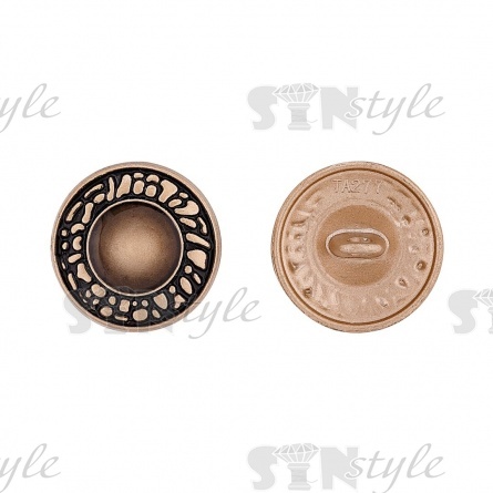 Пуговица металлическая на ножке, золотая с кофейным, 32L фото 1