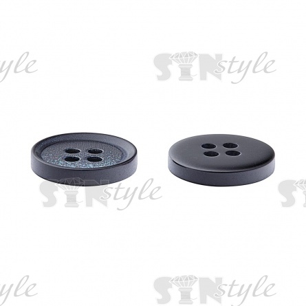 Пуговица пластиковая на четыре прокола, размер 24L, цвет черный фото 3