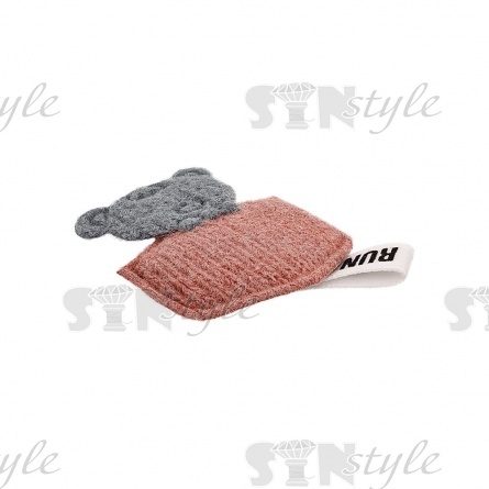 Аппликация 3D "Мишка", цвет грязно-розовый+серый, размер 35х45 мм фото 2