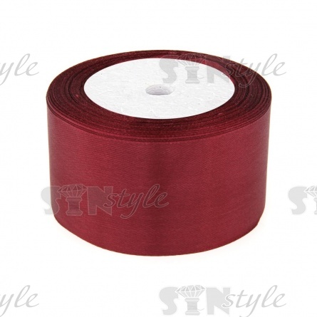 Декоративная лента атласная, ширина 50 мм, длина 25 ярдов, цвет сливовый (№083) фото 1