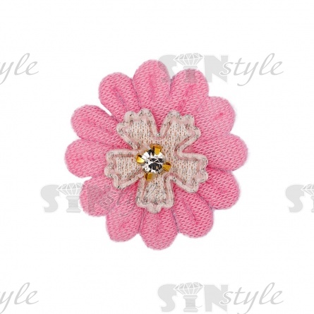 Аппликация 3D "Цветочек", цвет розовый, размер 25 мм фото 1