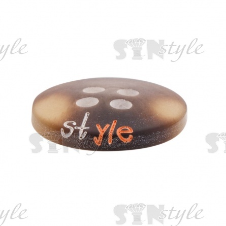 Пуговица пластиковая на четыре прокола, размер 24L, цвет коричневый фото 3