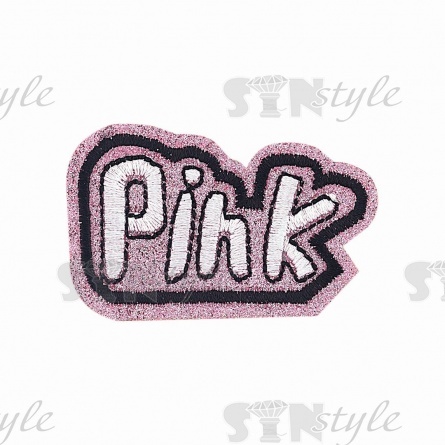 Термоаппликация "Pink", размер 57х35 мм, цвет розовый фото 1