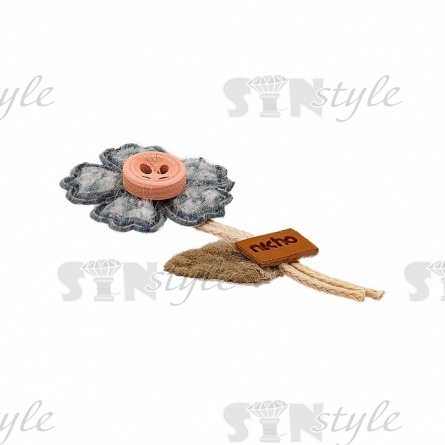 Аппликация 3D "Цветочек", цвет серый, размер 25х50 мм фото 2