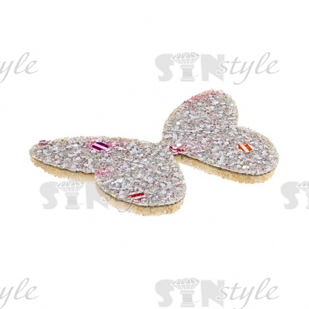 Аппликация 3D "Бабочка", цвет серый, размер 40х27 мм фото 2