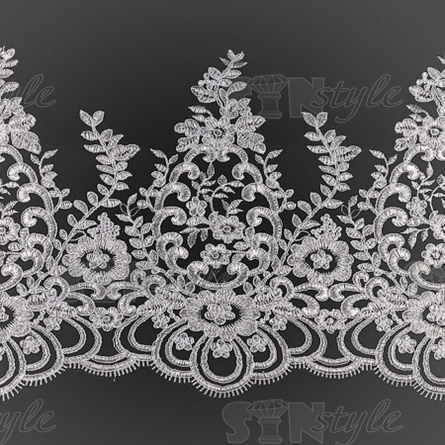 Кружево гипюр, ширина 385 мм, цвет кипенно-белый, намотка 10 ярдов фото 2