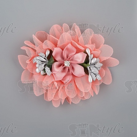 Цветочки декоративные, цвет коралловый, размер 90х75 мм,  фото 1