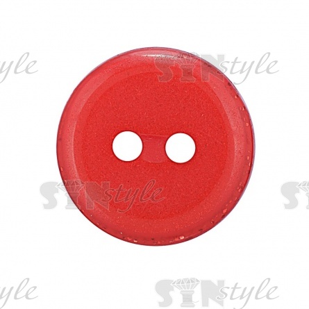 Пуговица пластиковая на два прокола, 20L, цвет красный фото 2
