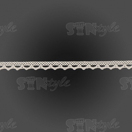 Кружево вязаное плетеное, ширина 12 мм, цвет бежевый, намотка 15 ярдов фото 2