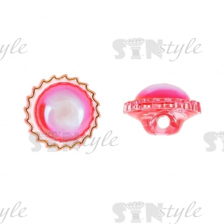 Пуговица пластиковая на ножке, размер 20L, цвет золото/грязно-розовый фото 1