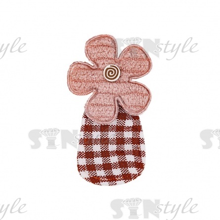 Аппликация 3D "Цветочек", цвет грязно-розовый, размер 25х40 мм фото 1