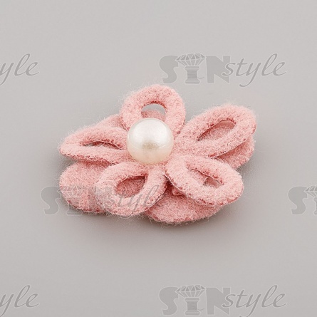 Цветочки декоративные, цвет грязно-розовый, размер 25 мм,  фото 2