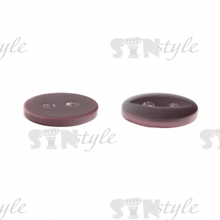 Пуговица пластиковая на два прокола, бордовая, 24L фото 2