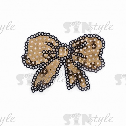 Термоаппликация "Бантик" с пайетками, размер 67х50 мм фото 1