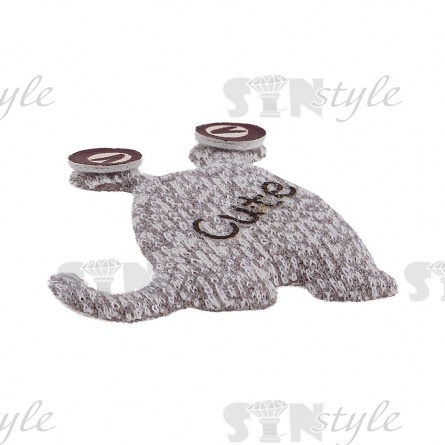 Аппликация 3D, цвет серый, размер 45х45 мм фото 2