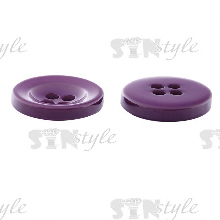 Пуговица пластиковая на четыре прокола, фиолетовая, 44L фото 3