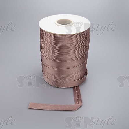 Косая бейка атласная, ширина 15 мм, намотка 144 ярд, цвет капучино (2) фото 1