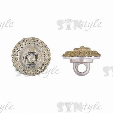 Пуговица пластиковая на ножке, размер 20L, цвет шампань, прозрачная фото 1