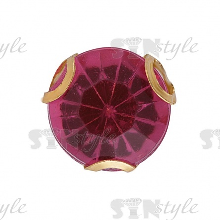 Стразы пришивные акриловые в цапах, форма круг, цвет бледно-малиновый, диаметр 7 мм, 720 шт/уп фото 1