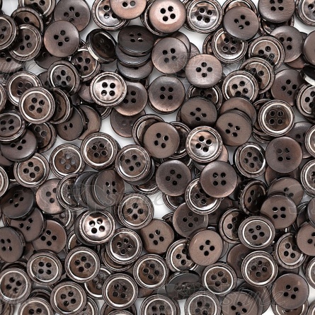 Пуговица пластиковая на ножке, черная с серым, 28L фото 7